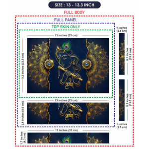 Krishna Gold Mandala Flute Laptop Skin - View 6