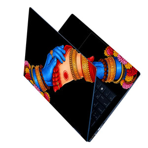 Krishna Hands Bangles Touch Laptop Skin - View 2