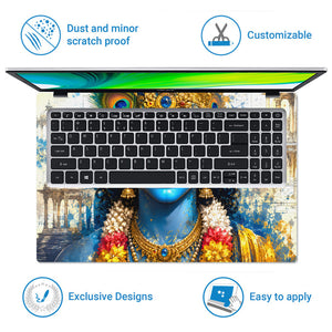 Krishna Royal Crown Face Laptop Skin - View 5