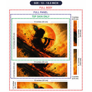Krishna Silhouette Flute Orange Moon Laptop Skin - View 6