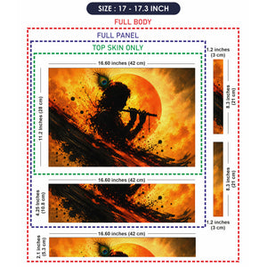 Krishna Silhouette Flute Orange Moon Laptop Skin - View 9
