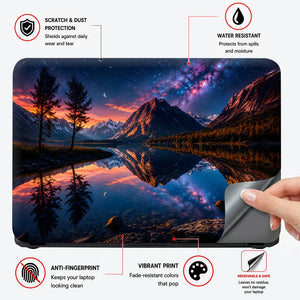 Landscape Twilight Mountain Lake Milky Way Reflection Laptop Skin - View 4