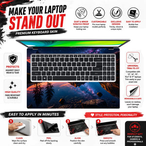 Landscape Twilight Mountain Lake Milky Way Reflection Laptop Skin - View 5