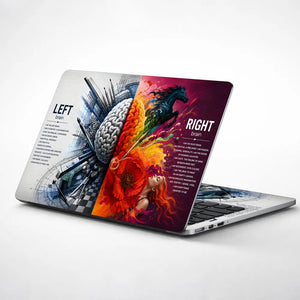 Left Right Brain Horse Flower Laptop Skin - View 1