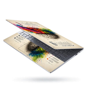 Left Right Brain Splash Paint Laptop Skin - View 3
