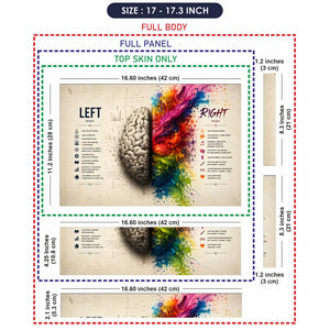 Left Right Brain Splash Paint Laptop Skin - View 9