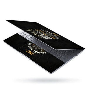 Life Begins Comfort Zone Axe Laptop Skin - View 3