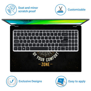 Life Begins Comfort Zone Axe Laptop Skin - View 5