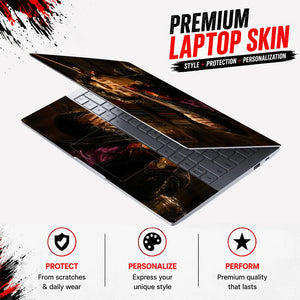Lifestyle Sherlock Violinist in Library Painting Laptop Skin - View 3
