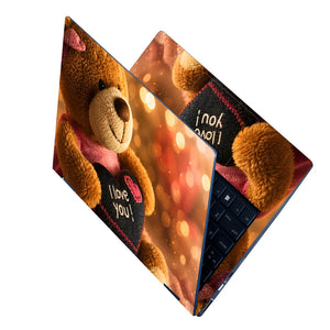 Lifestyle Teddy Bear Holding I Love You Heart Laptop Skin - View 2