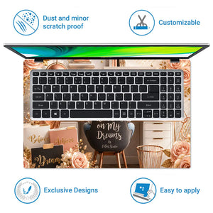 Lifestyle Workspace Rose Gold Dreams Laptop Skin - View 5