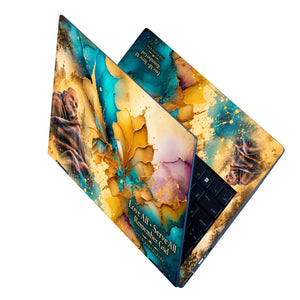 Love All Serve All Gold Ink Laptop Skin - View 2
