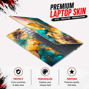 Love All Serve All Gold Ink Laptop Skin - View 3