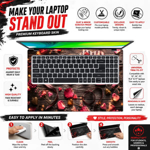 Love Cookies Hearts Wood Romance Laptop Skin - View 5