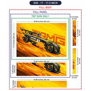 Mercedes AMG GT3 Yellow Laptop Skin - View 9