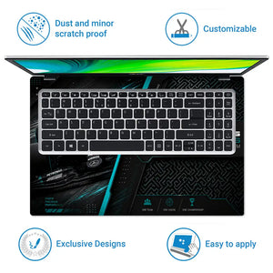Mercedes AMG Petronas 44 Dark Grid Laptop Skin - View 5