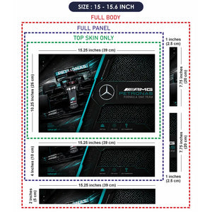 Mercedes AMG Petronas 44 Dark Grid Laptop Skin - View 8