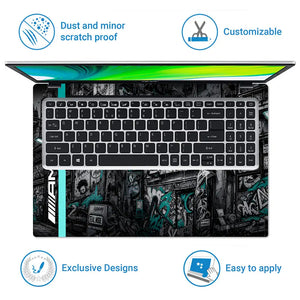 Mercedes AMG Petronas Graffiti City Laptop Skin - View 5