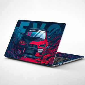 Mitsubishi Lancer EVO RedGlow Laptop Skin - View 1