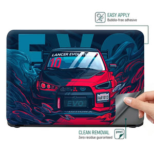 Mitsubishi Lancer EVO RedGlow Laptop Skin - View 4