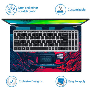 Mitsubishi Lancer EVO RedGlow Laptop Skin - View 5