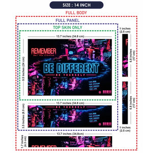 Motivation Be Different Neon Pink Laptop Skin - View 7