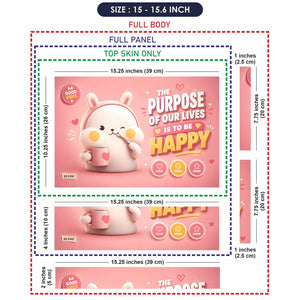 Motivation Bunny Purpose Of Lives Happy Laptop Skin - View 8