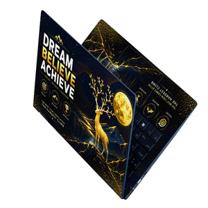 Motivation Deer Dream Believe Achieve Moon Laptop Skin - View 2