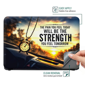 Motivation Pain Strength Clock Sunset Laptop Skin - View 4