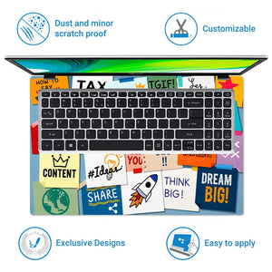 Motivation Sticky Notes Collage Laptop Skin - View 5