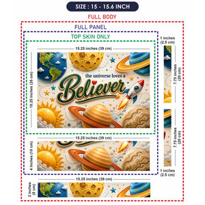 Motivation The Universe Loves a Believer Cosmic Script Laptop Skin - View 8