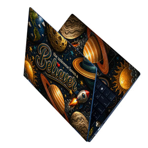 Motivation Universe Loves Believer Planets Rocket Laptop Skin - View 2