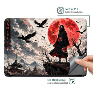 Naruto Itachi Ink Red Moon Laptop Skin - View 4
