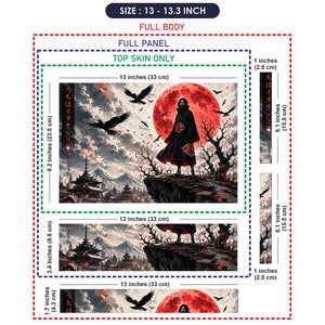 Naruto Itachi Ink Red Moon Laptop Skin - View 6
