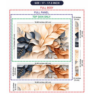 Navy Cream Floral Leaf Bouquet Laptop Skin - View 9