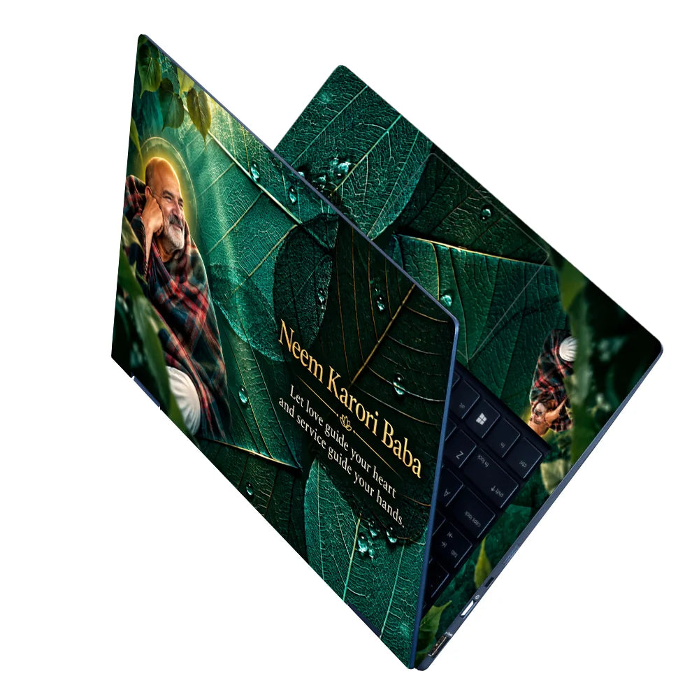 Neem Karori Baba Emerald Leaf Laptop Skin - View 2