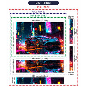 Neon Supercar Chase Laptop Skin - View 7