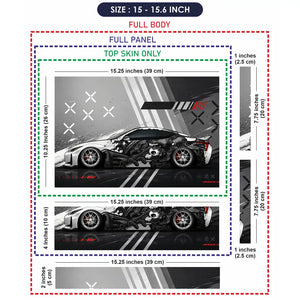 Nissan GTR Manga Art Wrap Laptop Skin - View 8