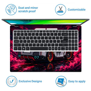 Nissan GTR Pink Cloud Neon Laptop Skin - View 5