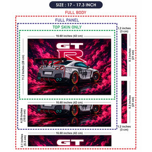 Nissan GTR Pink Cloud Neon Laptop Skin - View 9