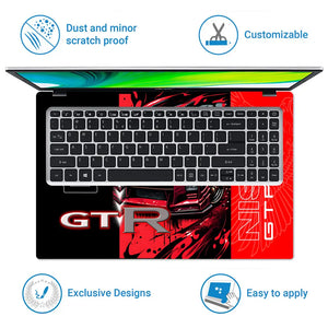 Nissan GTR Red Black Laptop Skin - View 5