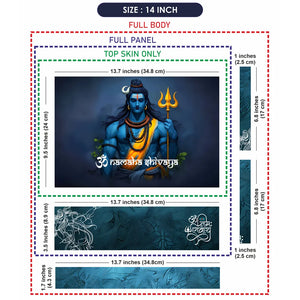 Om Namaha Shivaya Lord Shiva Trishul Blue Dark Background Laptop Skin - View 7