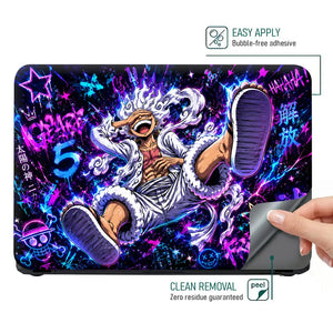 One Piece Luffy Gear 5 Neon Laptop Skin - View 4