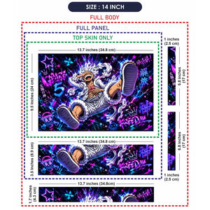 One Piece Luffy Gear 5 Neon Laptop Skin - View 7