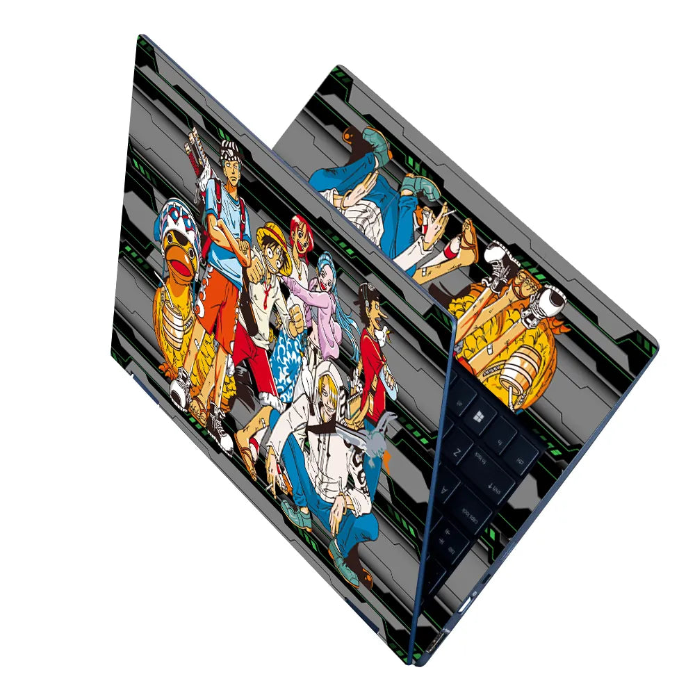 One Piece Straw Hat Crew Poster Laptop Skin - View 2