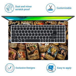 One Piece Wanted Posters Crew Laptop Skin - View 5