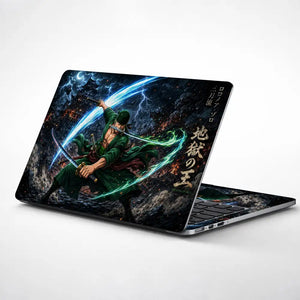 One Piece Zoro Blue Light Battle Laptop Skin - View 1
