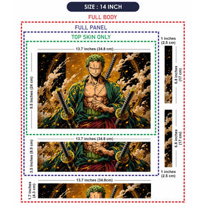 One Piece Zoro Golden Swords Laptop Skin - View 7
