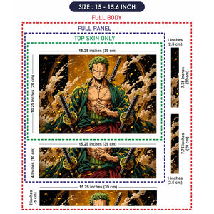 One Piece Zoro Golden Swords Laptop Skin - View 8