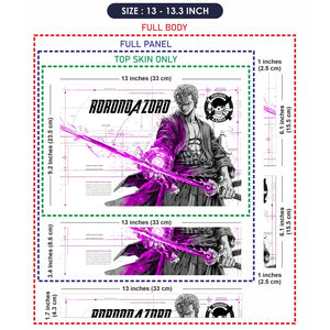 One Piece Zoro Green Neon Samurai Laptop Skin - View 6